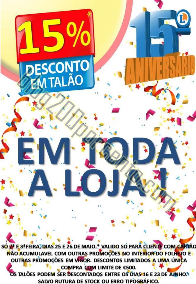 15% desconto E-LECLERC Figueira dias 25 e 26 maio.