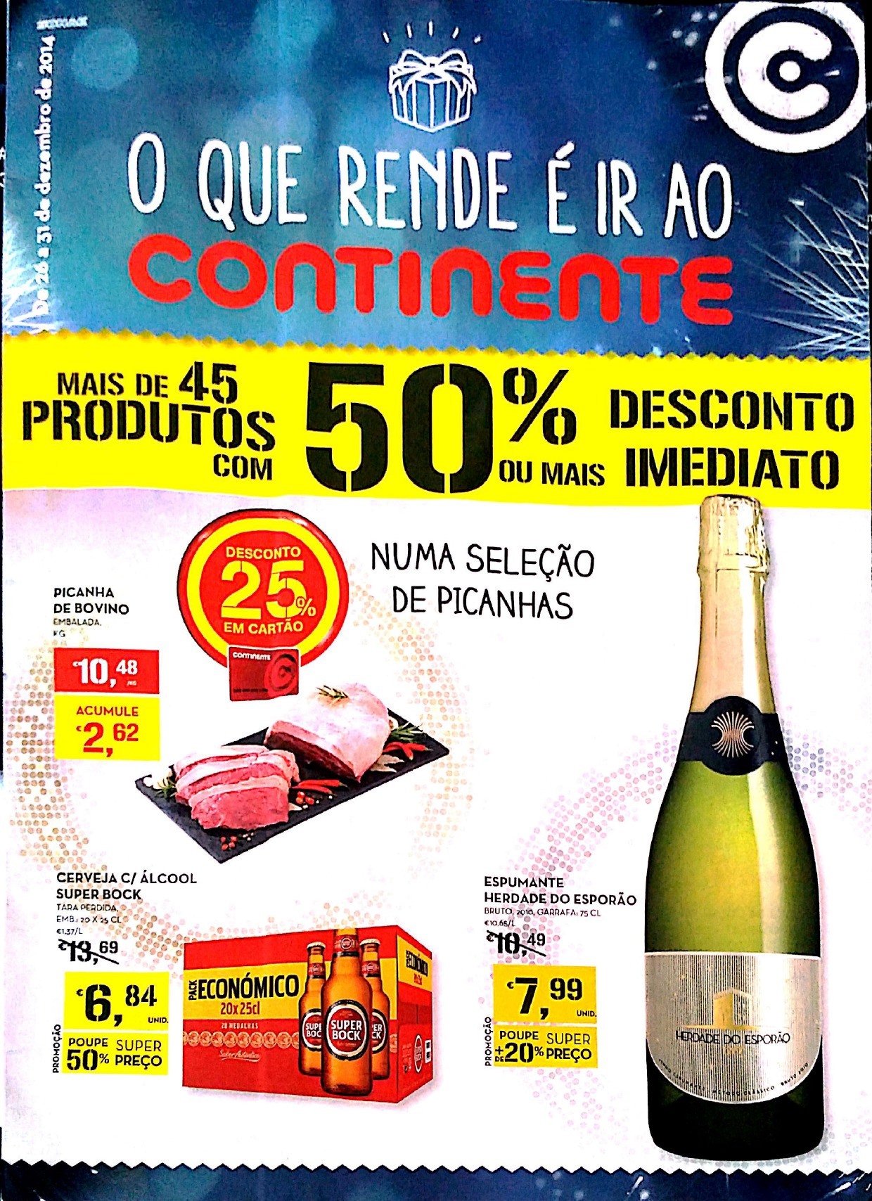 Antevisão Folheto CONTINENTE 50% de 26 a 31 dezem