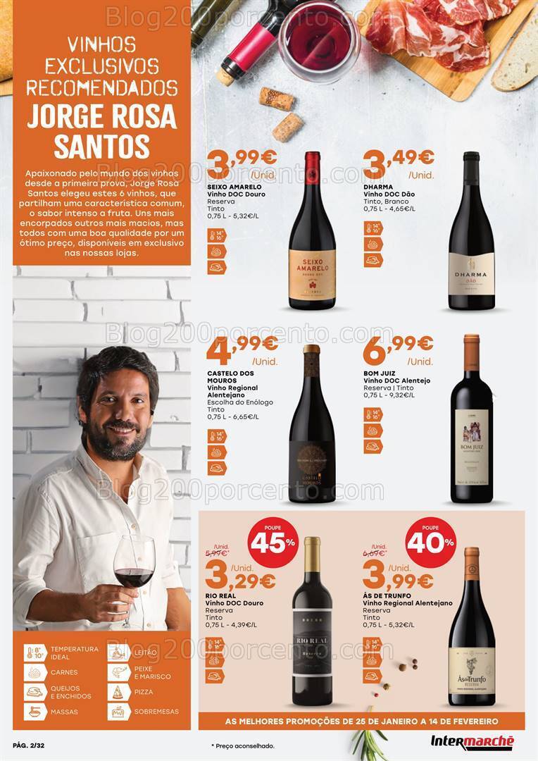 Antevisão Folheto INTERMARCHÉ Feira Queijos Enchidos e Vinhos - 25 janeiro a 14 fevereiro