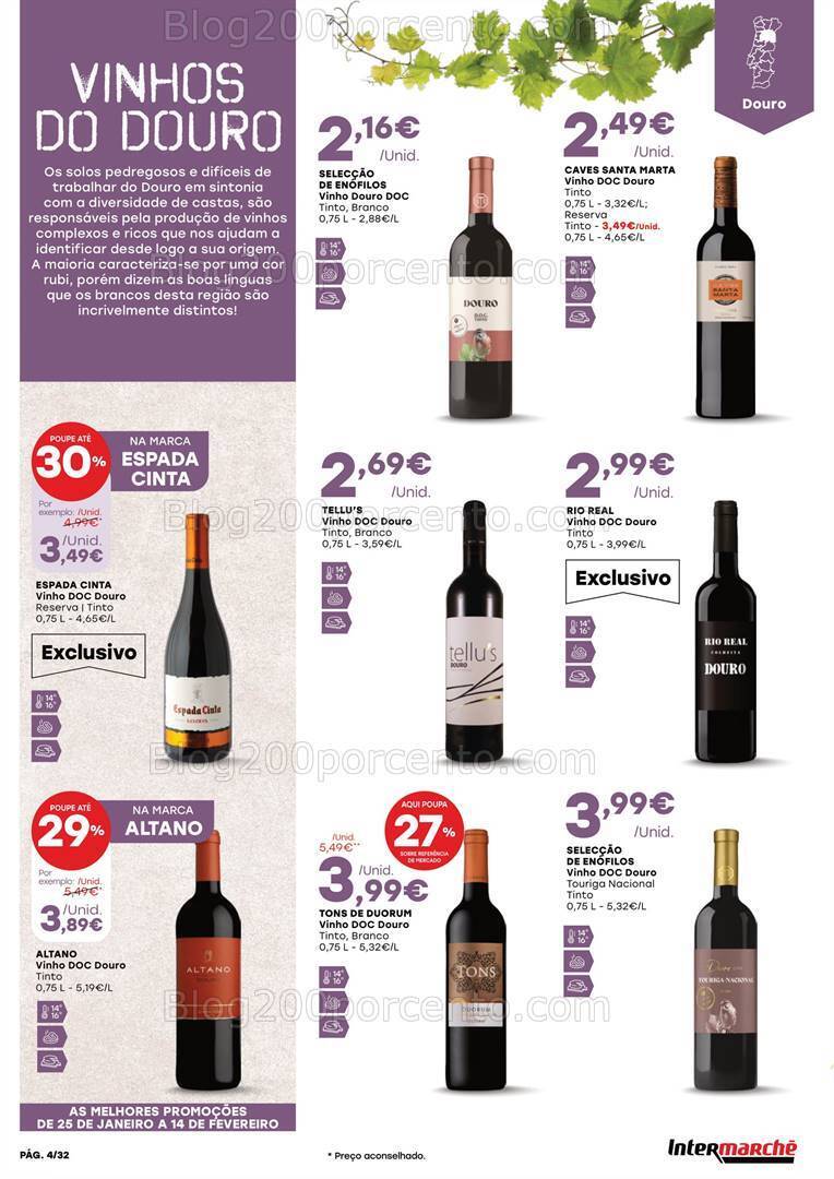 Antevisão Folheto INTERMARCHÉ Feira Queijos Enchidos e Vinhos - 25 janeiro a 14 fevereiro