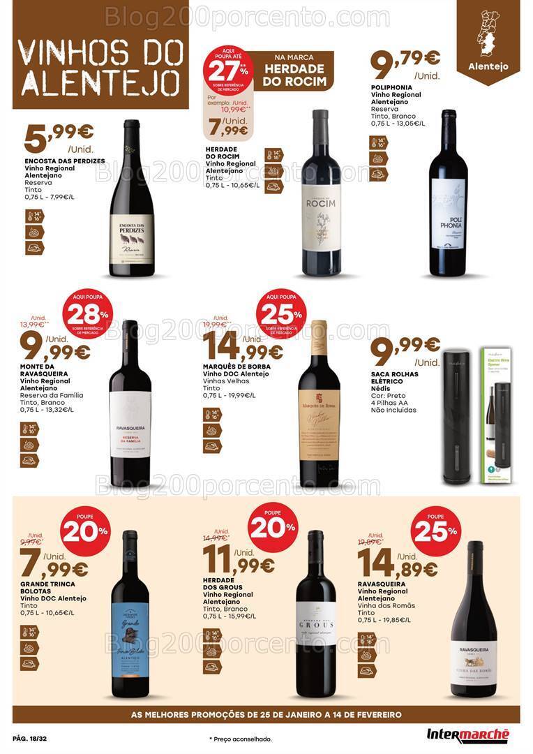 Antevisão Folheto INTERMARCHÉ Feira Queijos Enchidos e Vinhos - 25 janeiro a 14 fevereiro