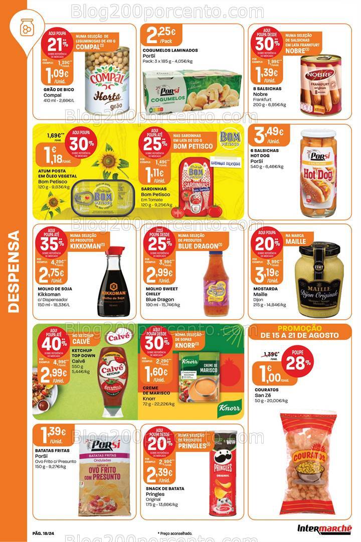 Antevisão Folheto INTERMARCHÉ Promoções de 15 a 21 agosto