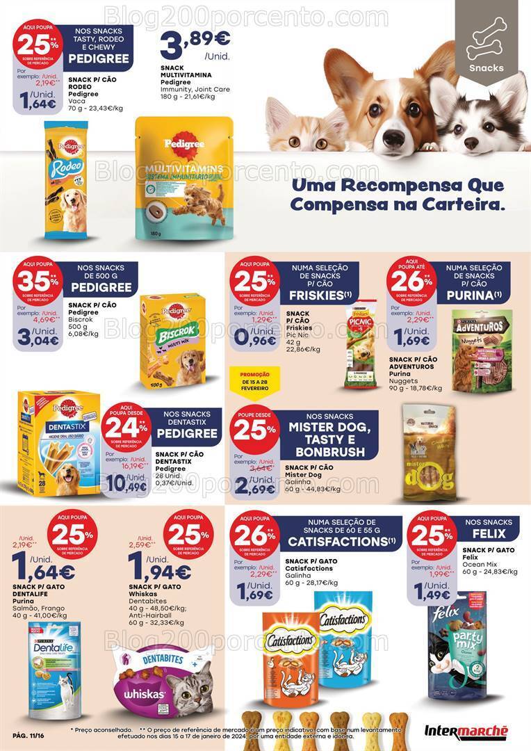 Antevisão Folheto INTERMARCHÉ Festa dos Animais Promoções de 15 a 28 fevereiro