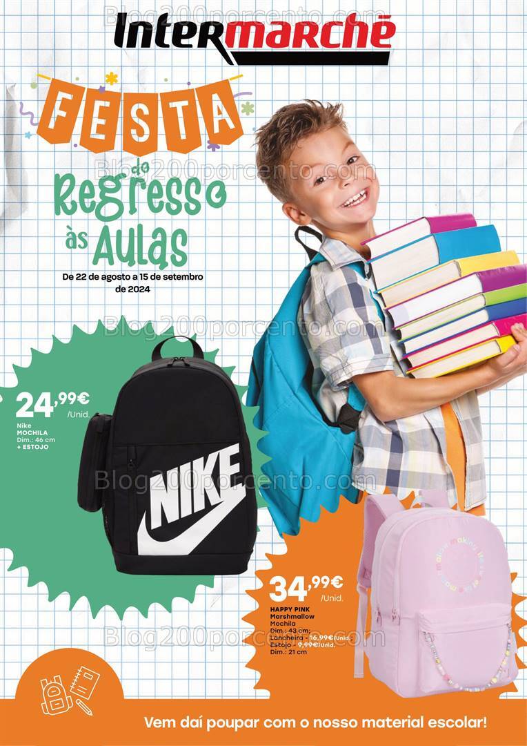 Antevisão Folheto INTERMARCHÉ Promoções Regresso às Aulas - 22 agosto a 15 setembro