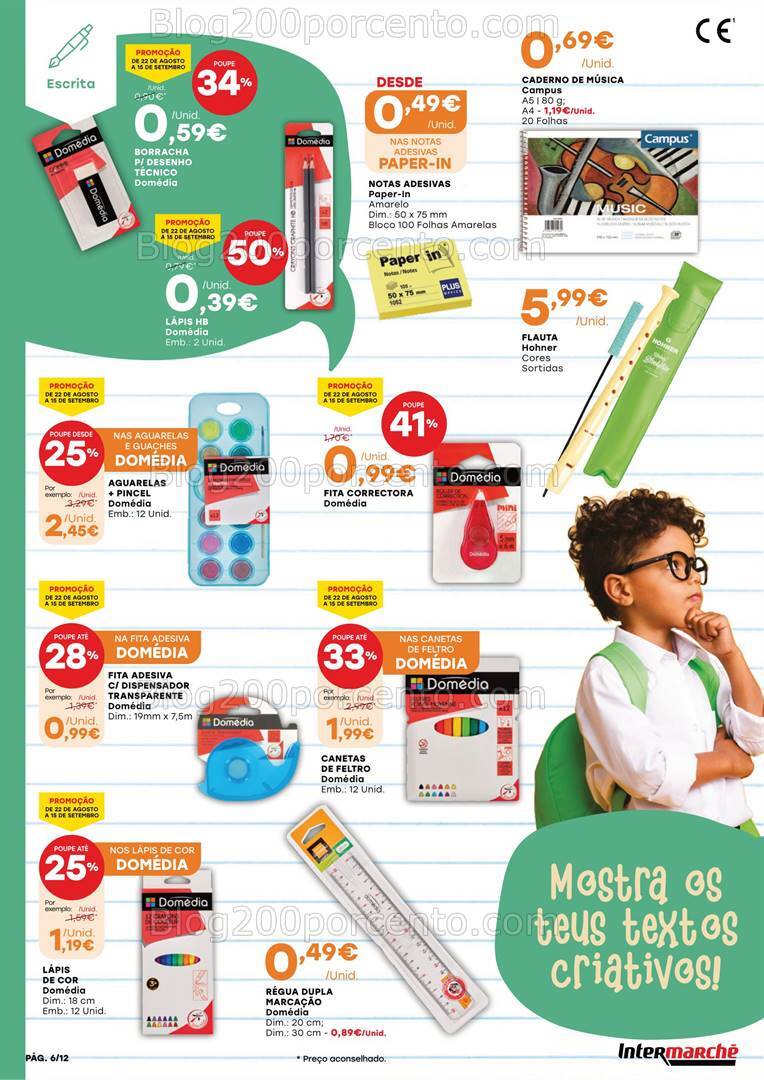 Antevisão Folheto INTERMARCHÉ Promoções Regresso às Aulas - 22 agosto a 15 setembro