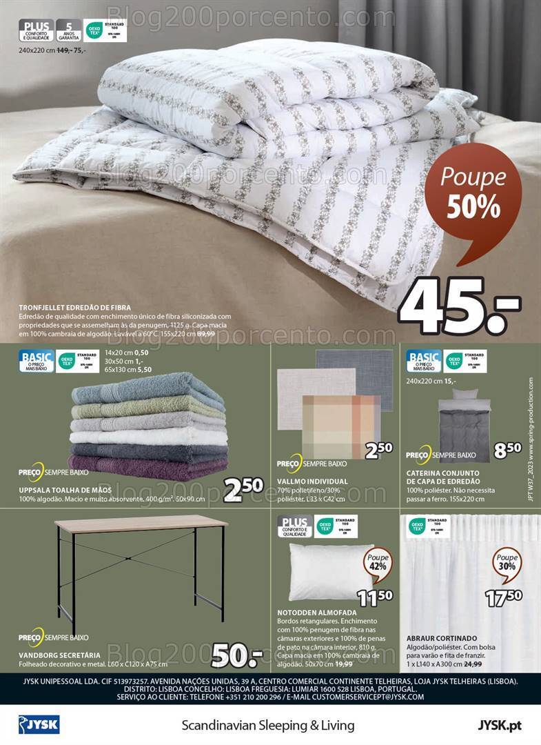 Antevisão Folheto JYSK Promoções de 14 setembro a 20 outubro