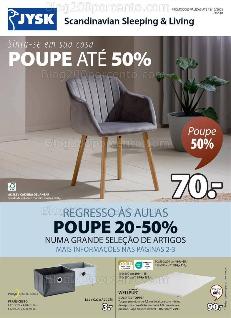 Antevisão Folheto JYSK Promoções de 14 setembro a 20 outubro