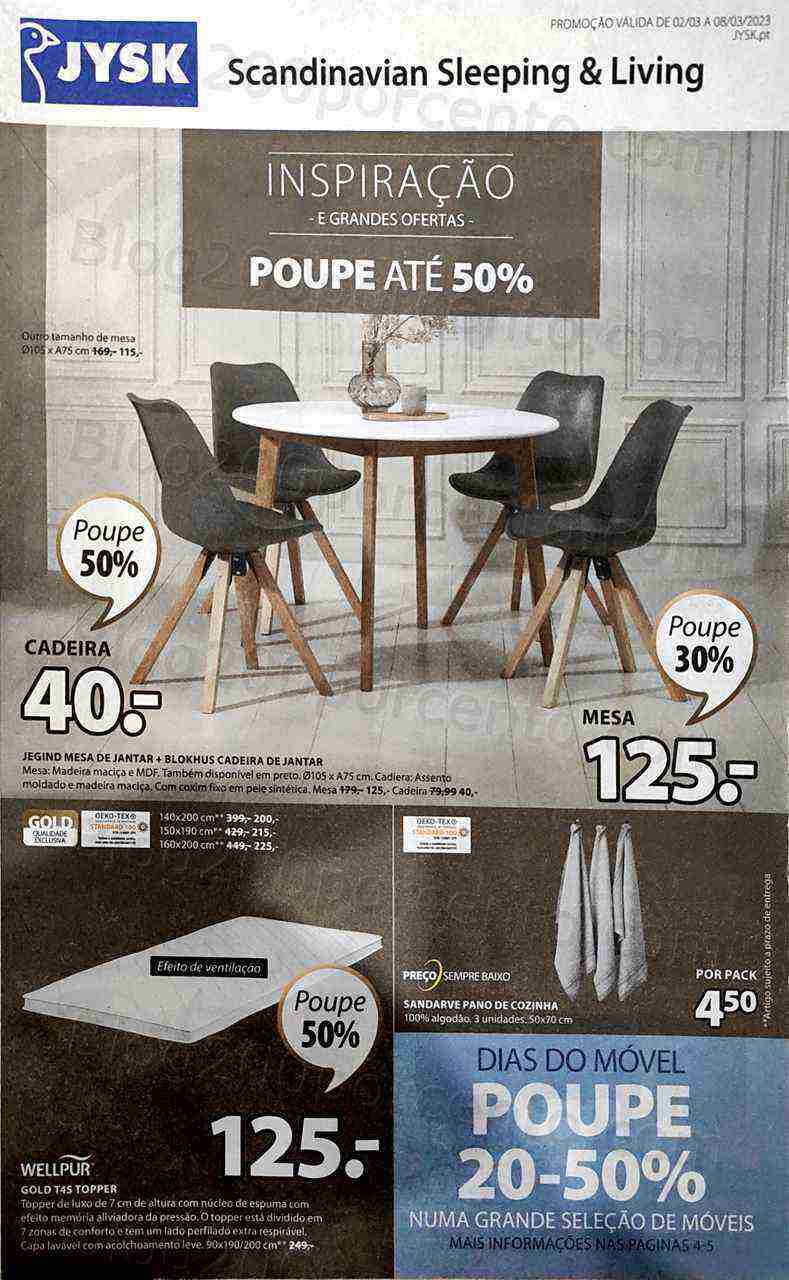 Antevisão Folheto JYSK Promoções de 2 a 8 março