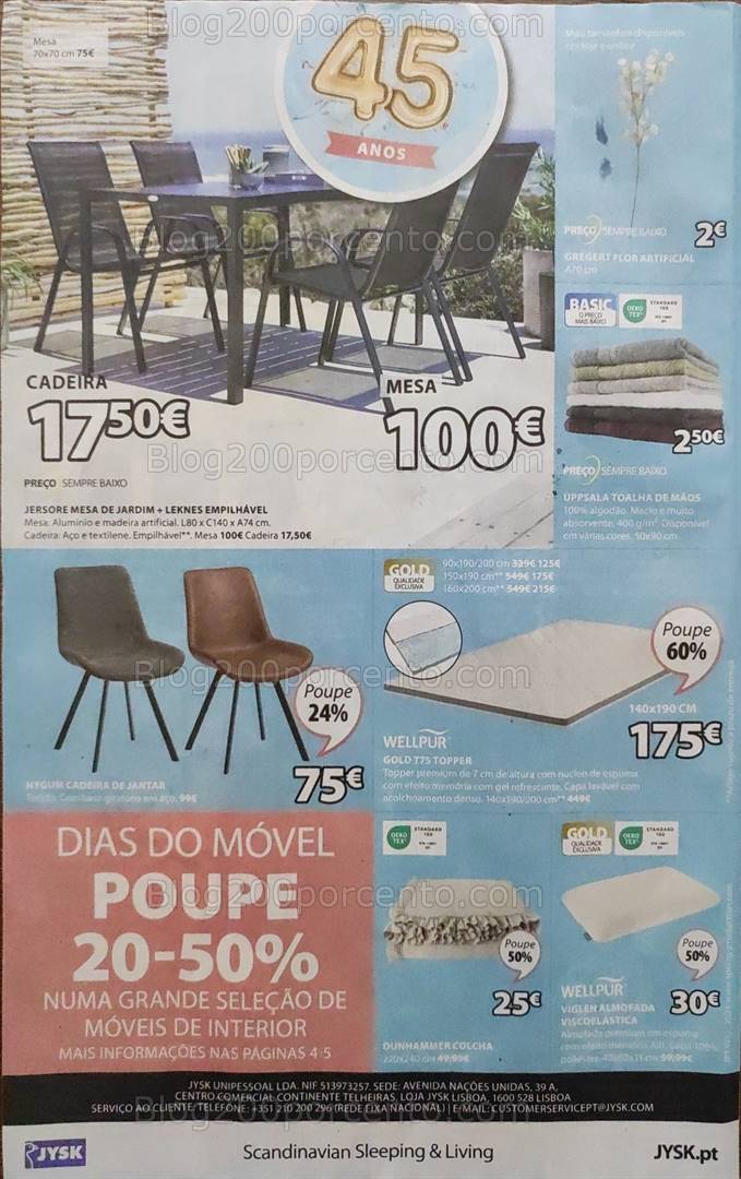 Antevisão Folheto JYSK Aniversário Promoções de 21 março a 14 abril