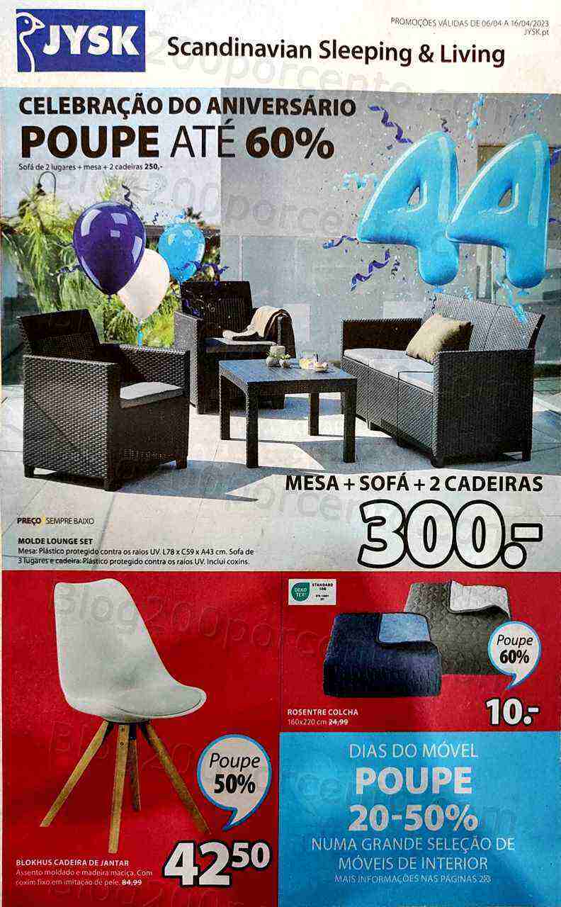 Antevisão Folheto JYSK Promoções de 6 a 16 abril