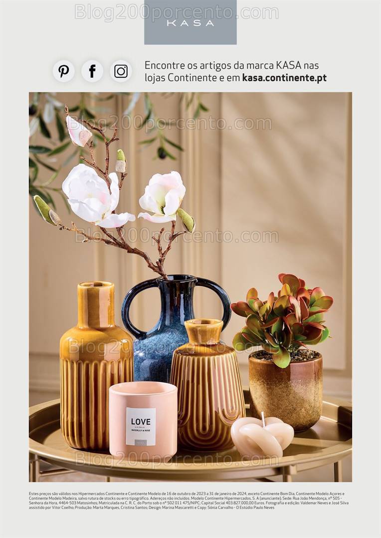 Antevisão Catálogo Kasa CONTINENTE Outono Inverno - 16 outubro a 31 janeiro