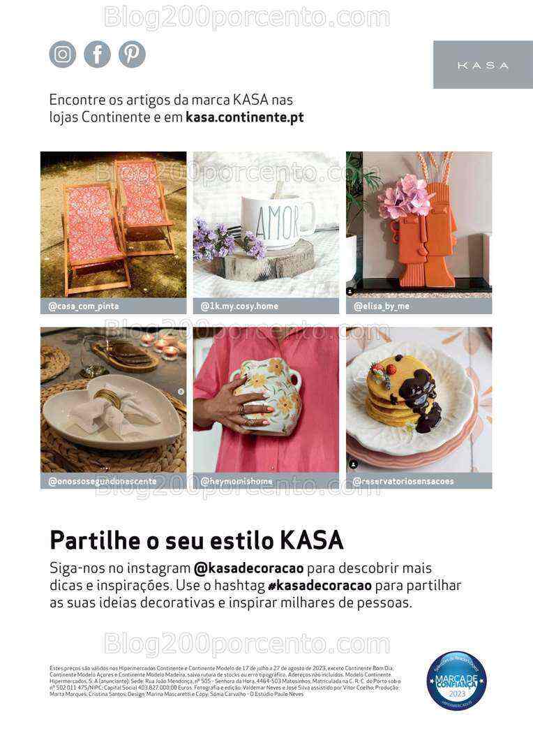 Antevisão Folheto CONTINENTE Kasa Verão Promoções de 17 julho a 27 agosto