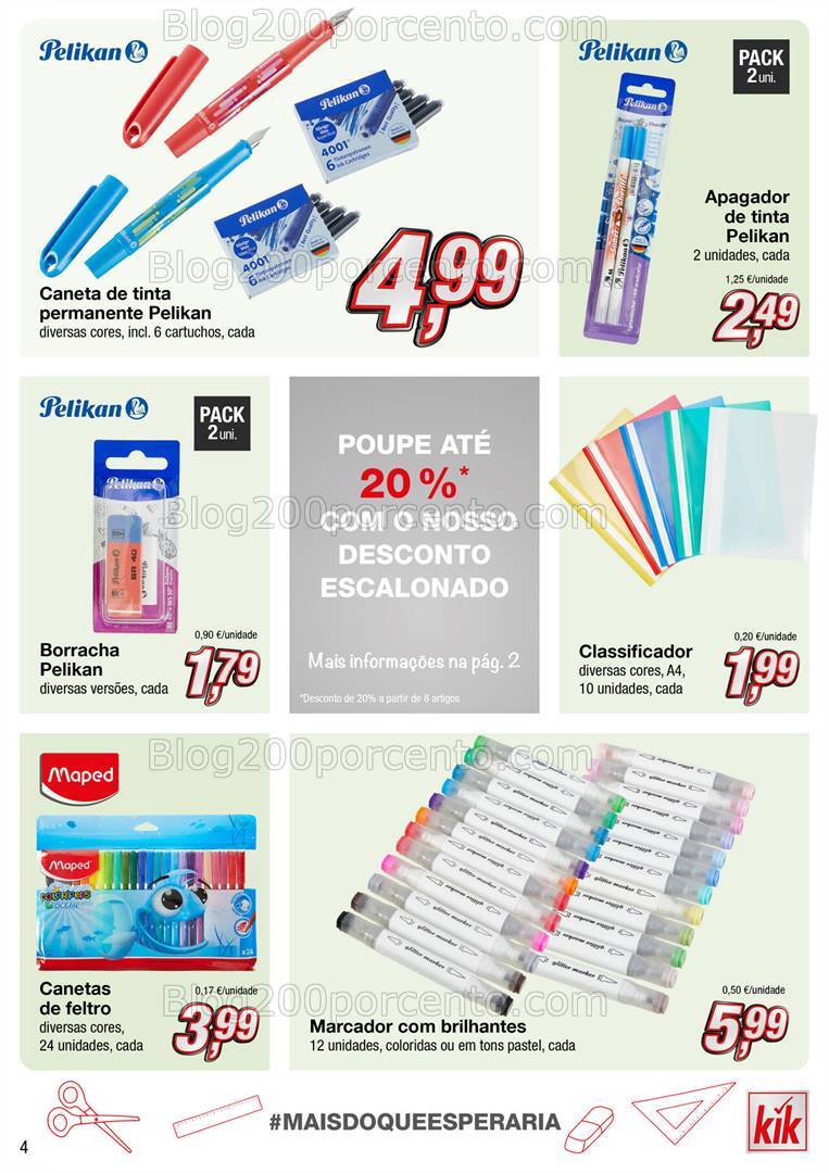 Antevisão Folheto KIK Regresso às Aulas Promoções a partir de 19 agosto