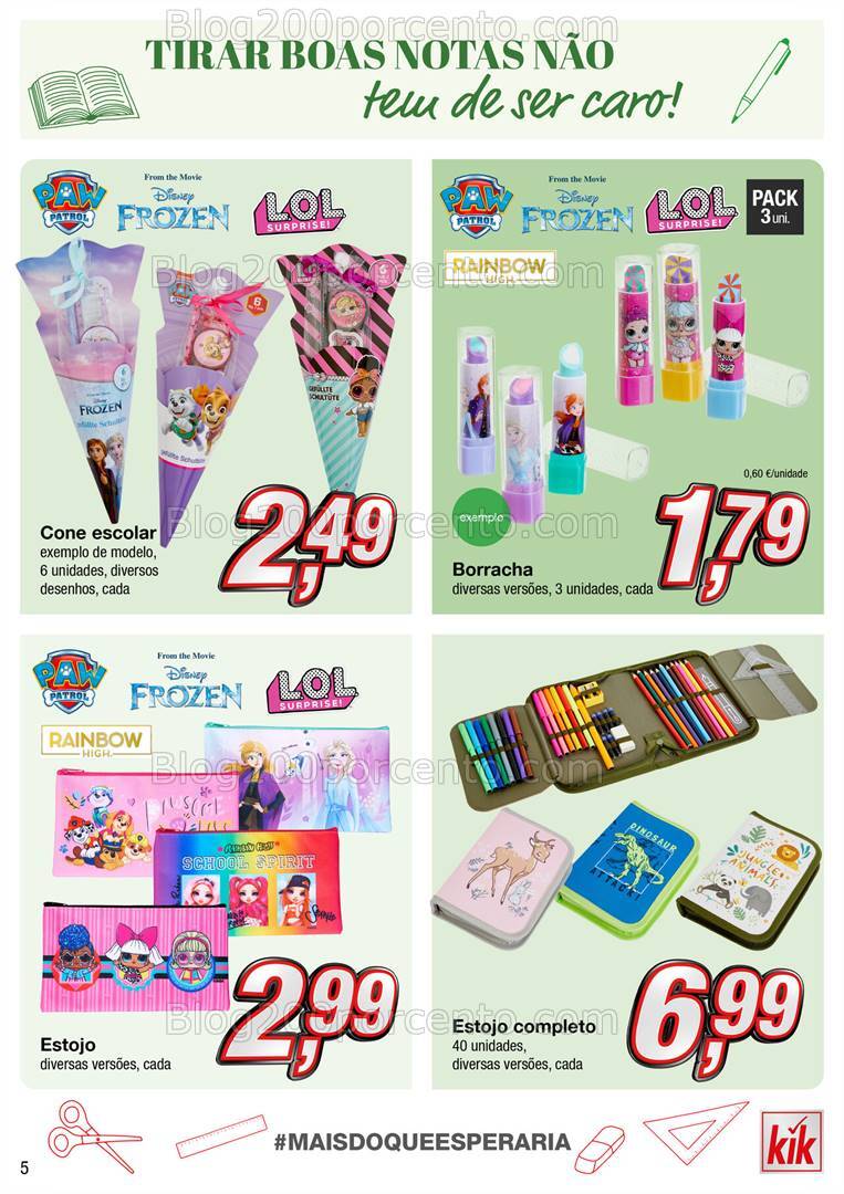 Antevisão Folheto KIK Regresso às Aulas Promoções a partir de 19 agosto