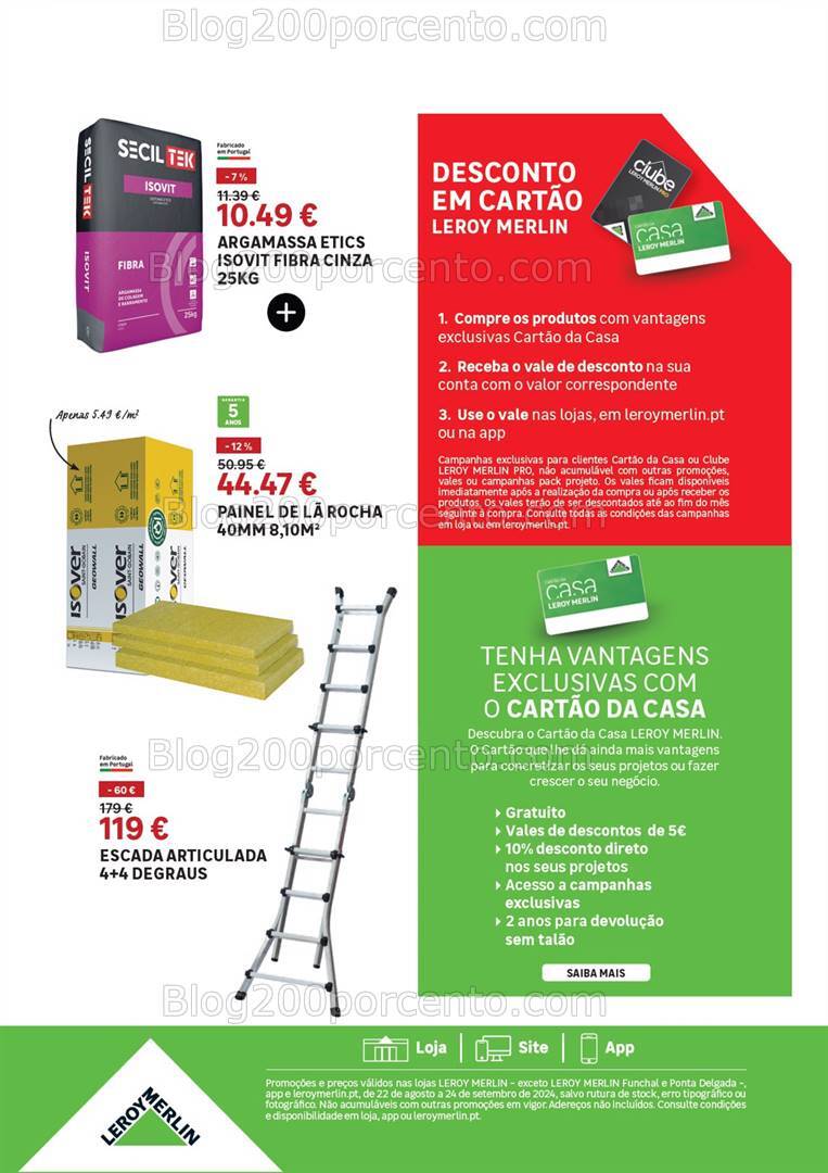 Antevisão Folheto LEROY MERLIN Promoções de 22 agosto a 24 setembro