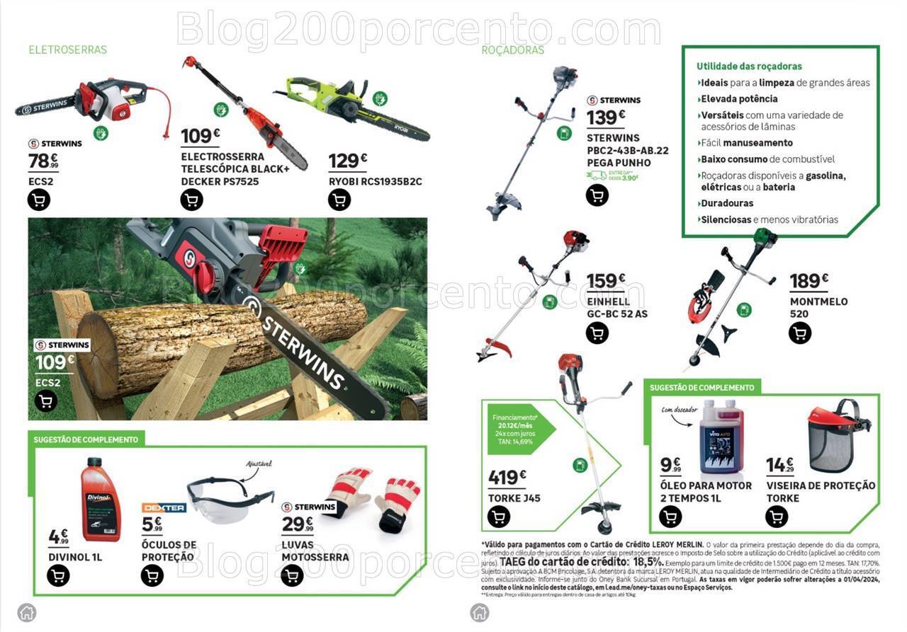 Antevisão Folheto LEROY MERLIN Catálogo Jardim Motorizados Promoções até 14 maio