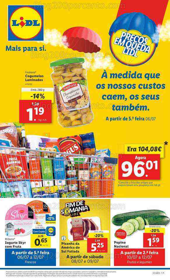 Antevisão Folheto LIDL Baixa de Preços Promoções de 6 a 12 julho
