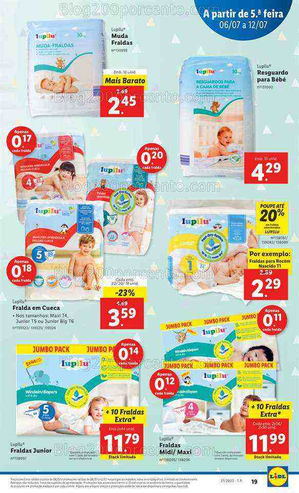 Antevisão Folheto LIDL Feira do Bebé Promoções de 6 a 12 julho