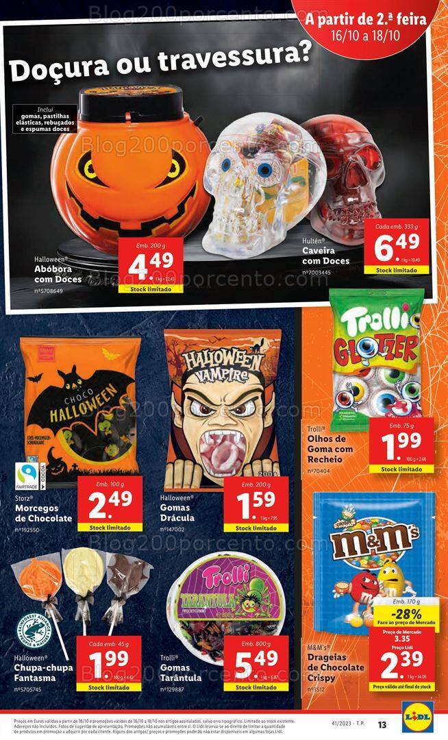 Antevisão Folheto LIDL Halloween Promoções a partir de 16 outubro