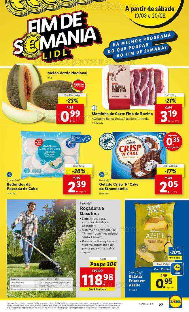 Antevisão Folheto LIDL Promoções Fim de Semana - 19 e 20 agosto