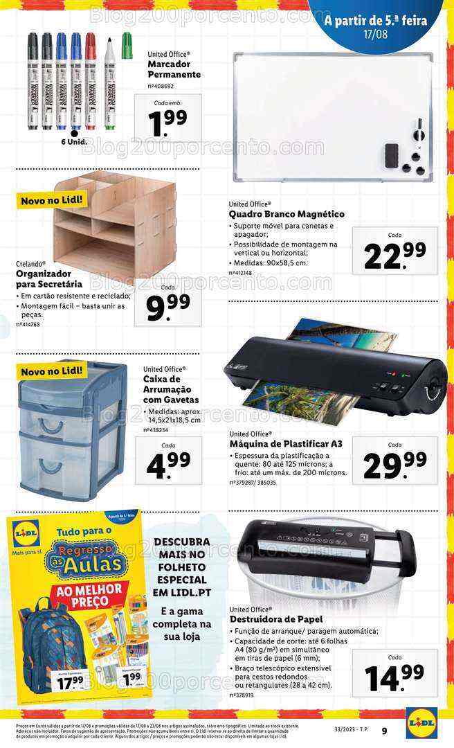 Antevisão Folheto LIDL Bazar Promoções de 17 a 23 agosto