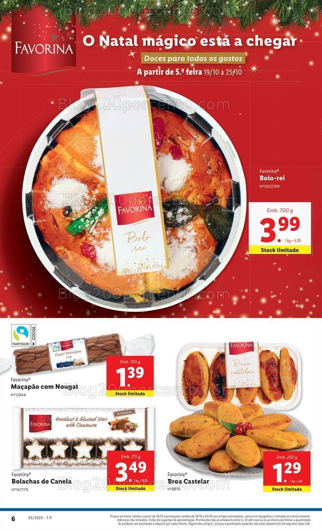 Antevisão Folheto LIDL Natal Favorina Promoções de 19 a 25 outubro