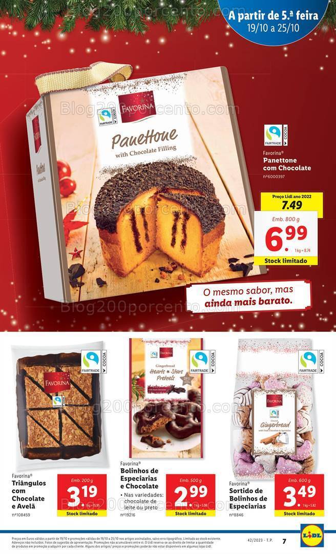 Antevisão Folheto LIDL Natal Favorina Promoções de 19 a 25 outubro