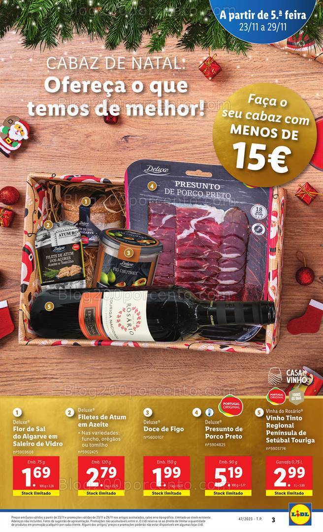 Antevisão Folheto LIDL Natal Promoções de 23 a 29 novembro