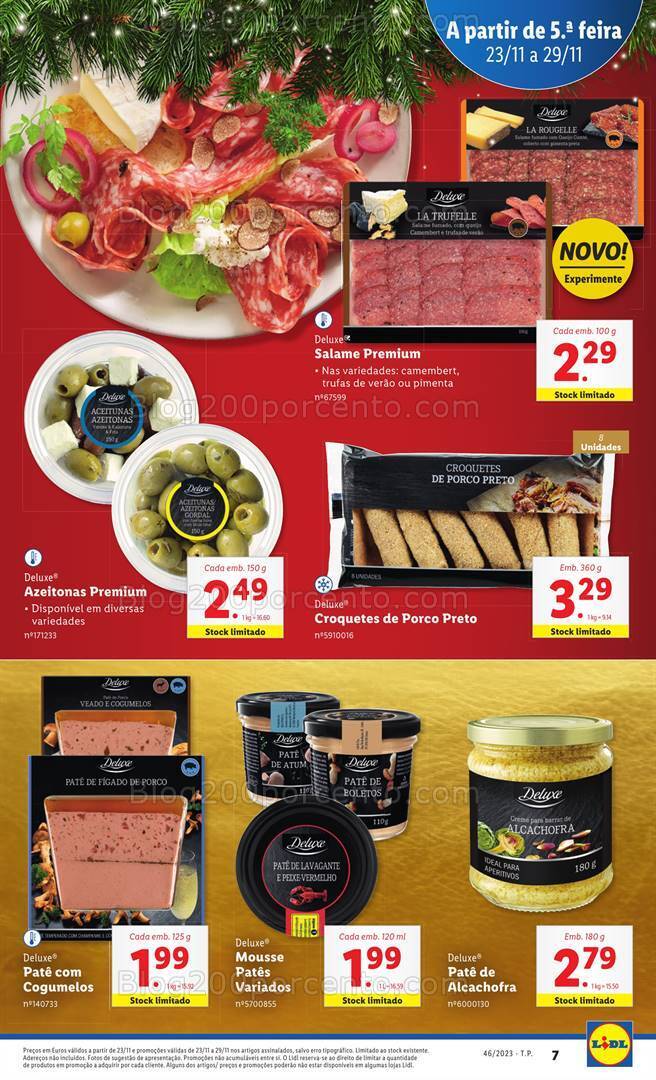 Antevisão Folheto LIDL Natal Promoções de 23 a 29 novembro