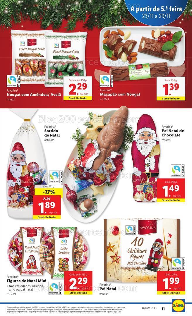 Antevisão Folheto LIDL Natal Promoções de 23 a 29 novembro