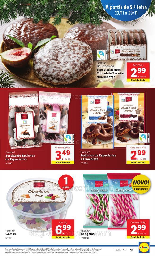 Antevisão Folheto LIDL Natal Promoções de 23 a 29 novembro