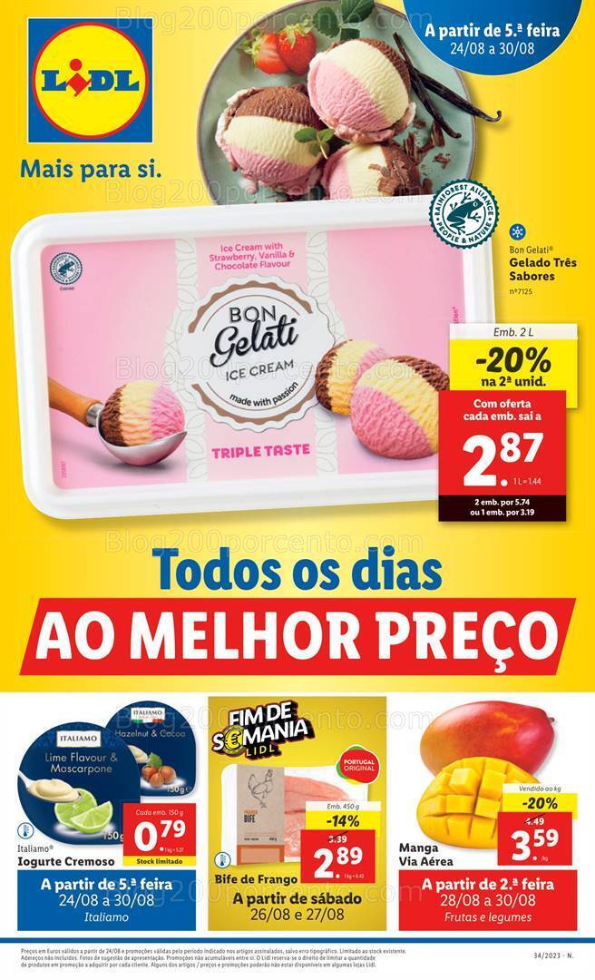 Antevisão Folheto LIDL Promoções de 24 a 30 agosto