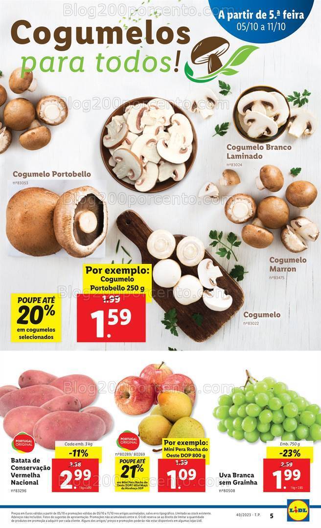 Antevisão Folheto LIDL Promoções de 5 a 11 outubro
