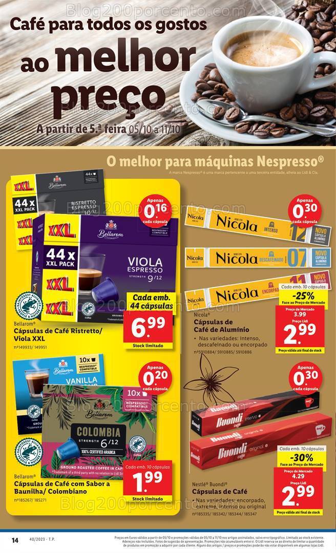 Antevisão Folheto LIDL Especial Bebidas Quentes Promoções de 5 a 11 outubro