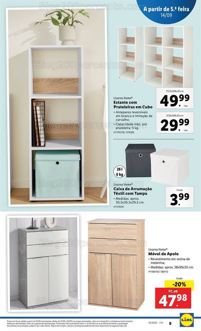 Antevisão Folheto LIDL Bazar Promoções de 14 a 20 setembro