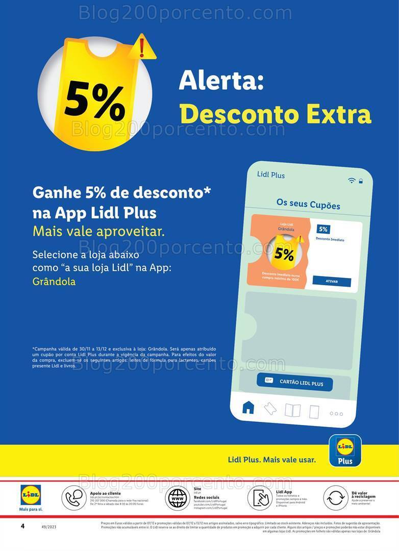 Antevisão Folheto LIDL Especial Grandola Promoções de 7 a 13 dezembro