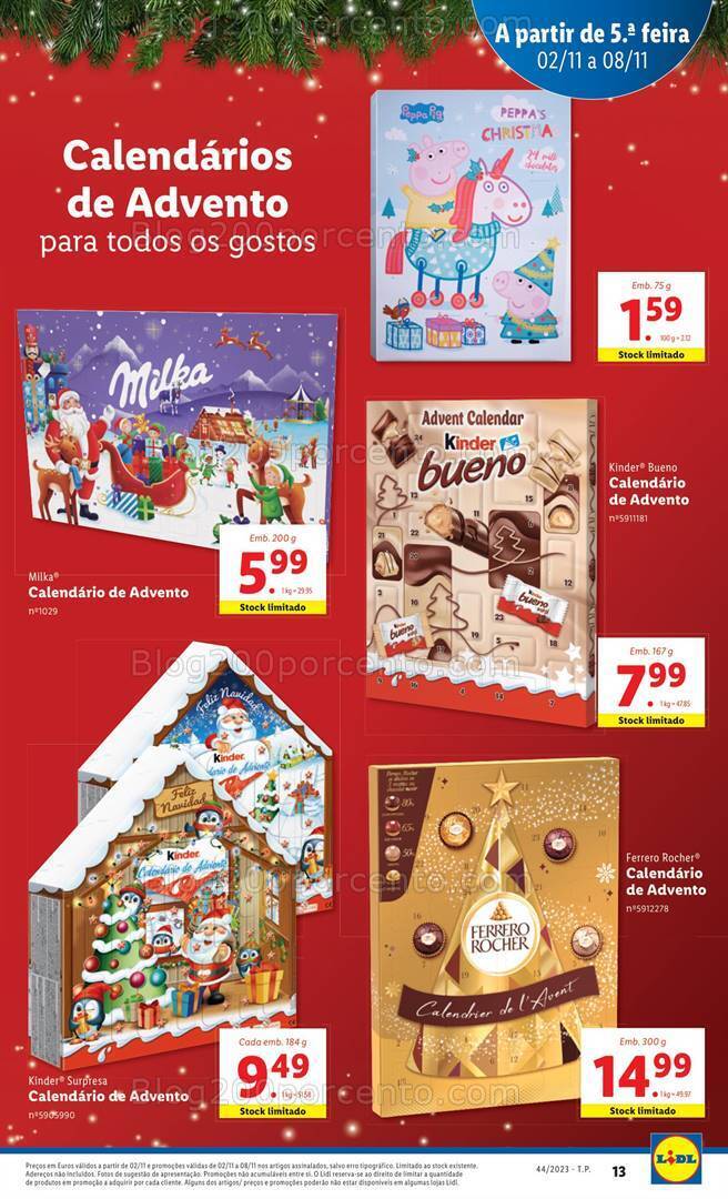 Antevisão Folheto LIDL Natal Promoções de 2 a 8 novembro