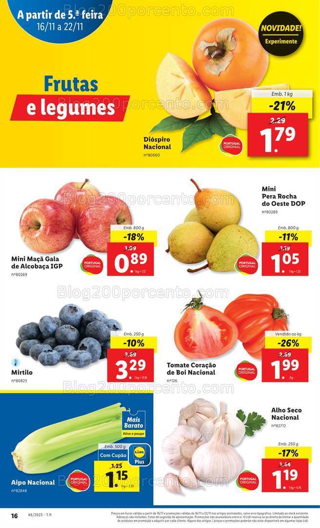 Antevisão Folheto LIDL Promoções de 16 a 22 novembro