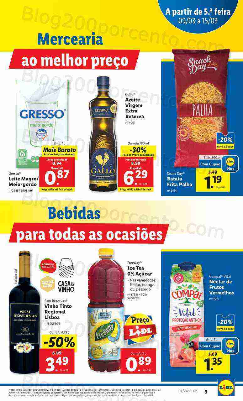 Antevisão Folheto LIDL Promoções de 9 a 15 março