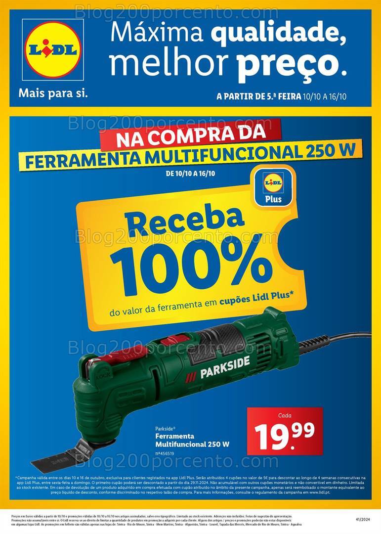 Antevisão Folheto LIDL Extra Bazar Sintra Promoções de 10 a 16 outubro
