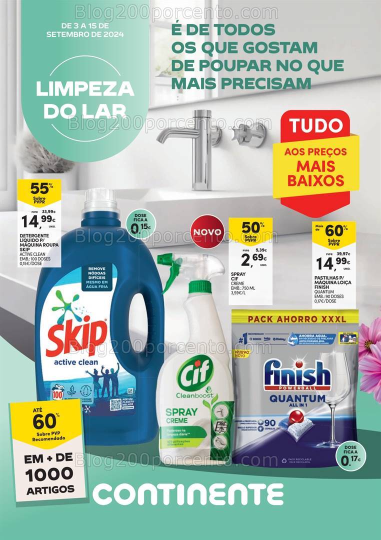 Antevisão Folheto CONTINENTE Especial Limpeza Promoções de 3 a 15 setembro