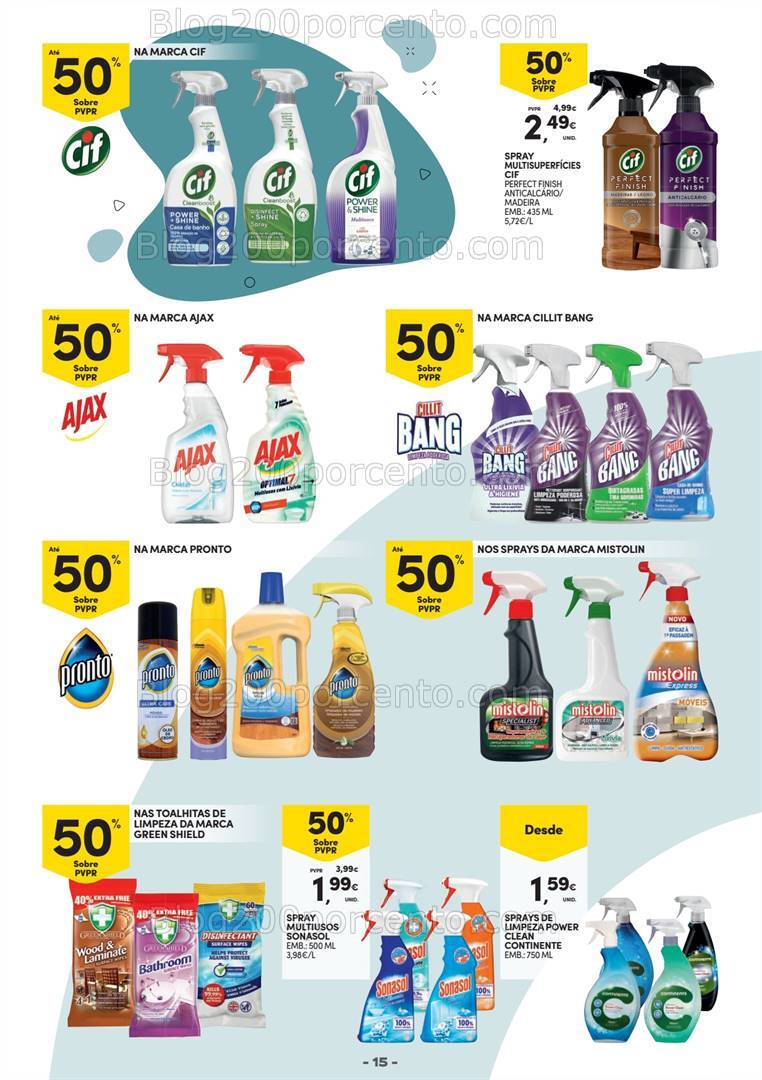 Antevisão Folheto CONTINENTE Especial Limpeza Promoções de 3 a 15 setembro