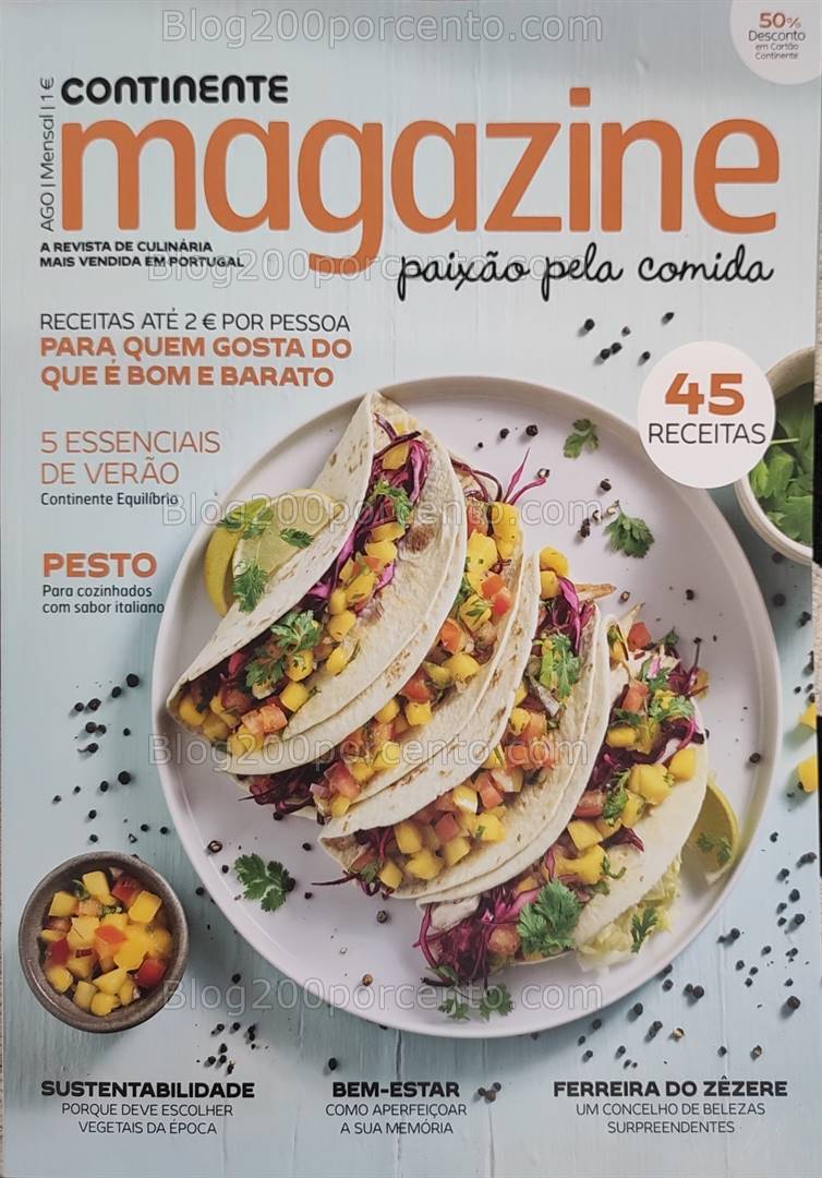 Antevisão Revista CONTINENTE Magazine Agosto e Seus Vales de Desconto
