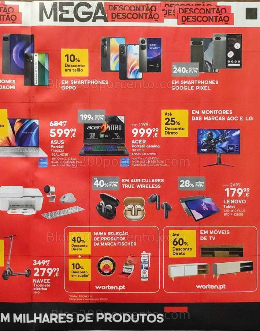 Antevisão Folheto WORTEN Mega Descontão Promoções de 28 a 31 março