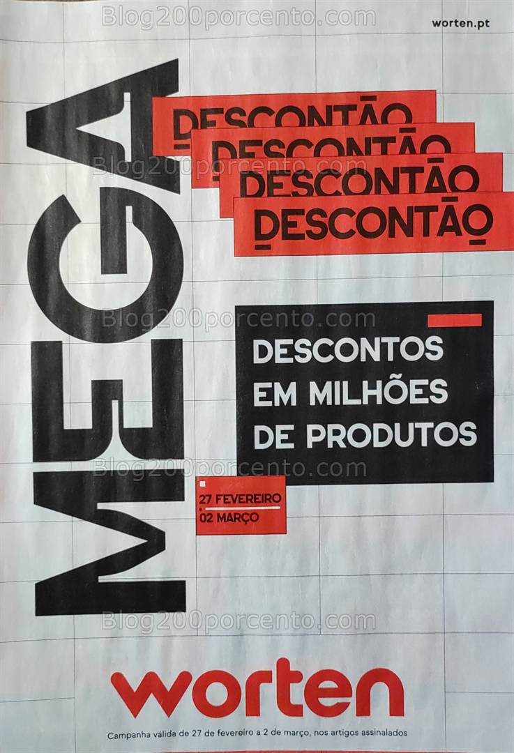 Folheto WORTEN Mega Descontão Promoções até 2 março