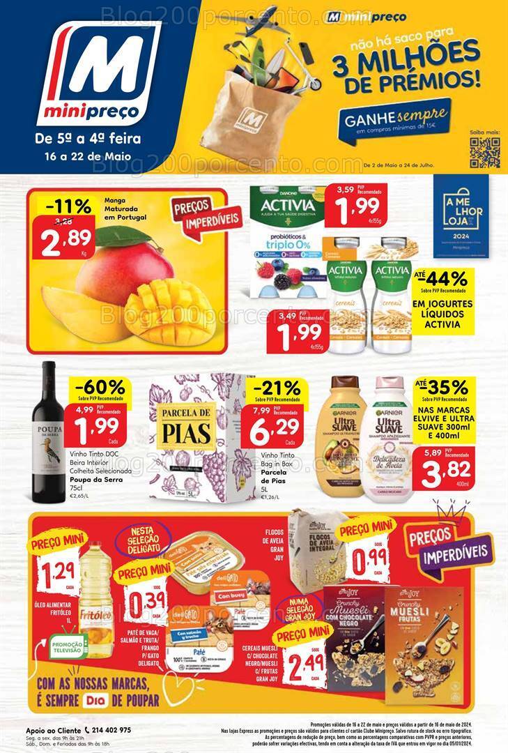 Antevisão Folheto MINIPREÇO Promoções de 16 a 22 maio
