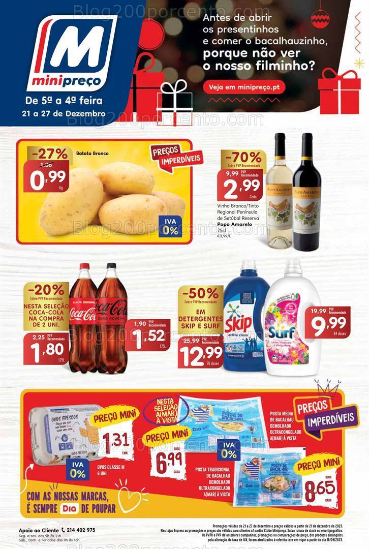 Antevisão Folheto MINIPREÇO Promoções de 21 a 27 dezembro