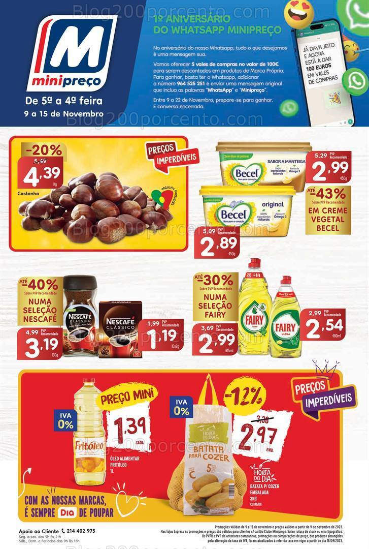 Antevisão Folheto MINIPREÇO Promoções de 9 a 15 novembro