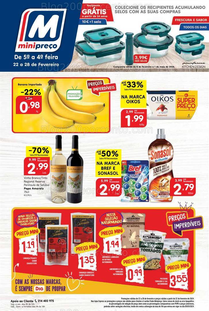 Antevisão Folheto MINIPREÇO Promoções de 22 a 28 fevereiro