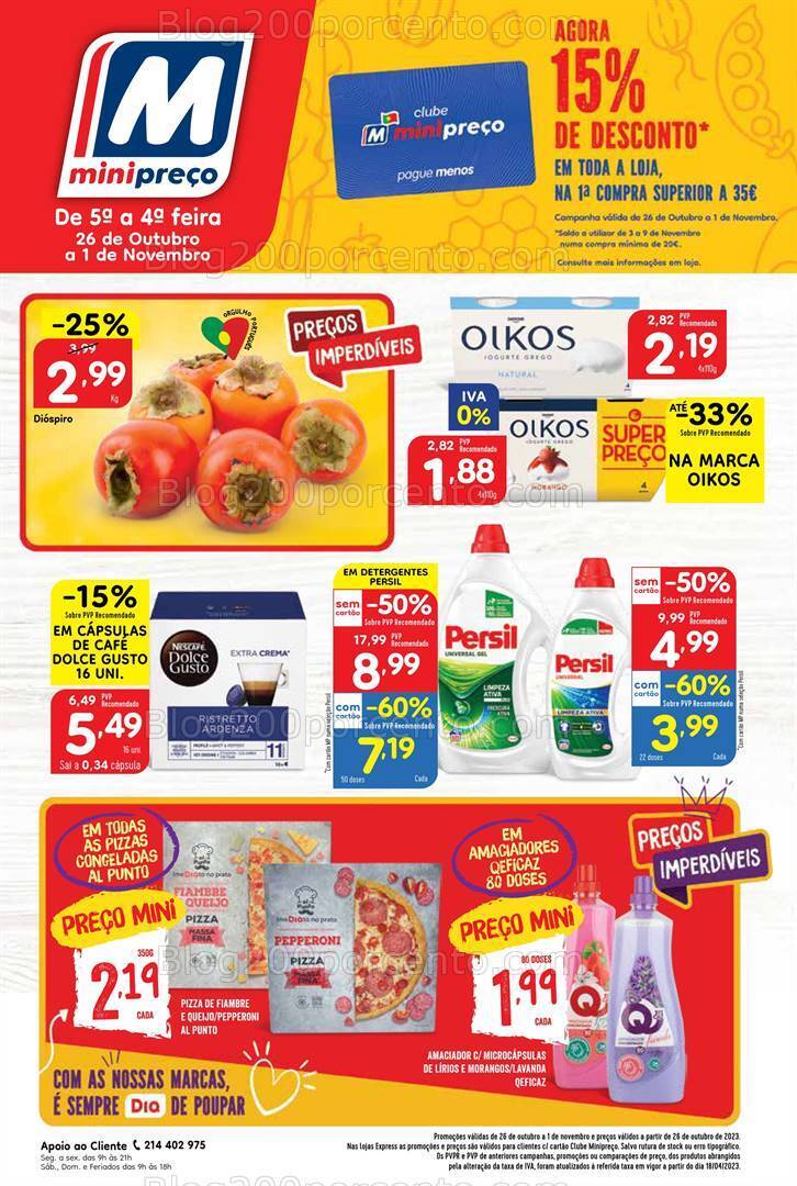 Antevisão Folheto MINIPREÇO Promoções de 26 outubro a 1 novembro